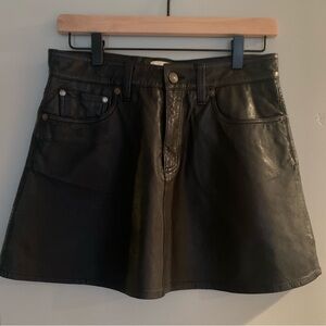 Denim & Supply Ralph Lauren Black Leather Mini Skirt